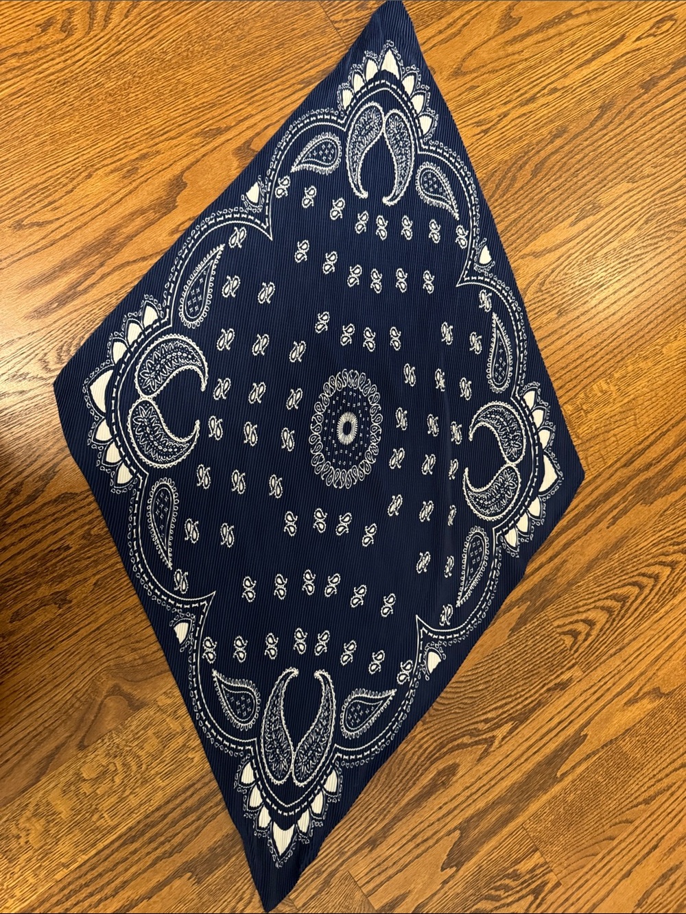 Navy Blue Paisley Bandana Scarf